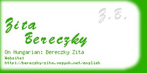 zita bereczky business card